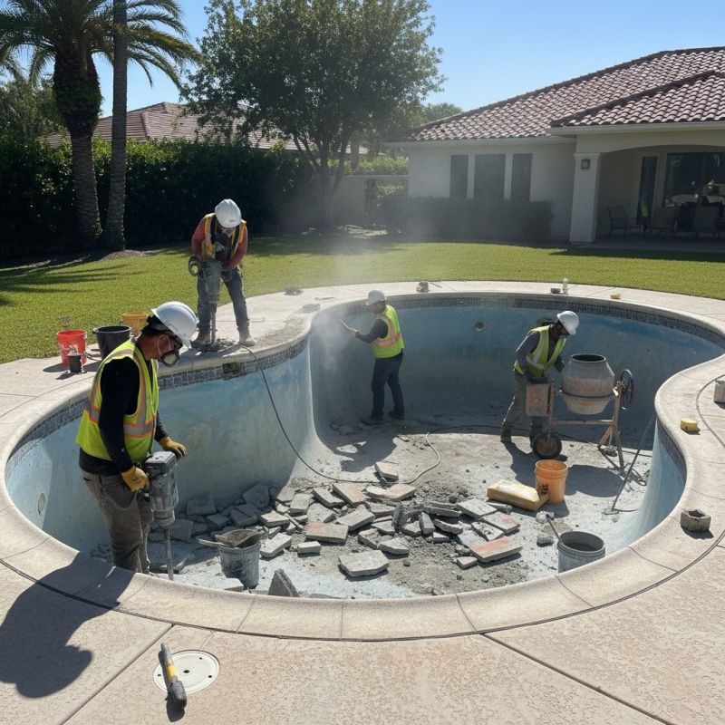 Local Custom Pool Construction pros at work